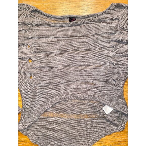 Material Girl Open Knit Gray Sweater Womens Small - Picture 2 of 6